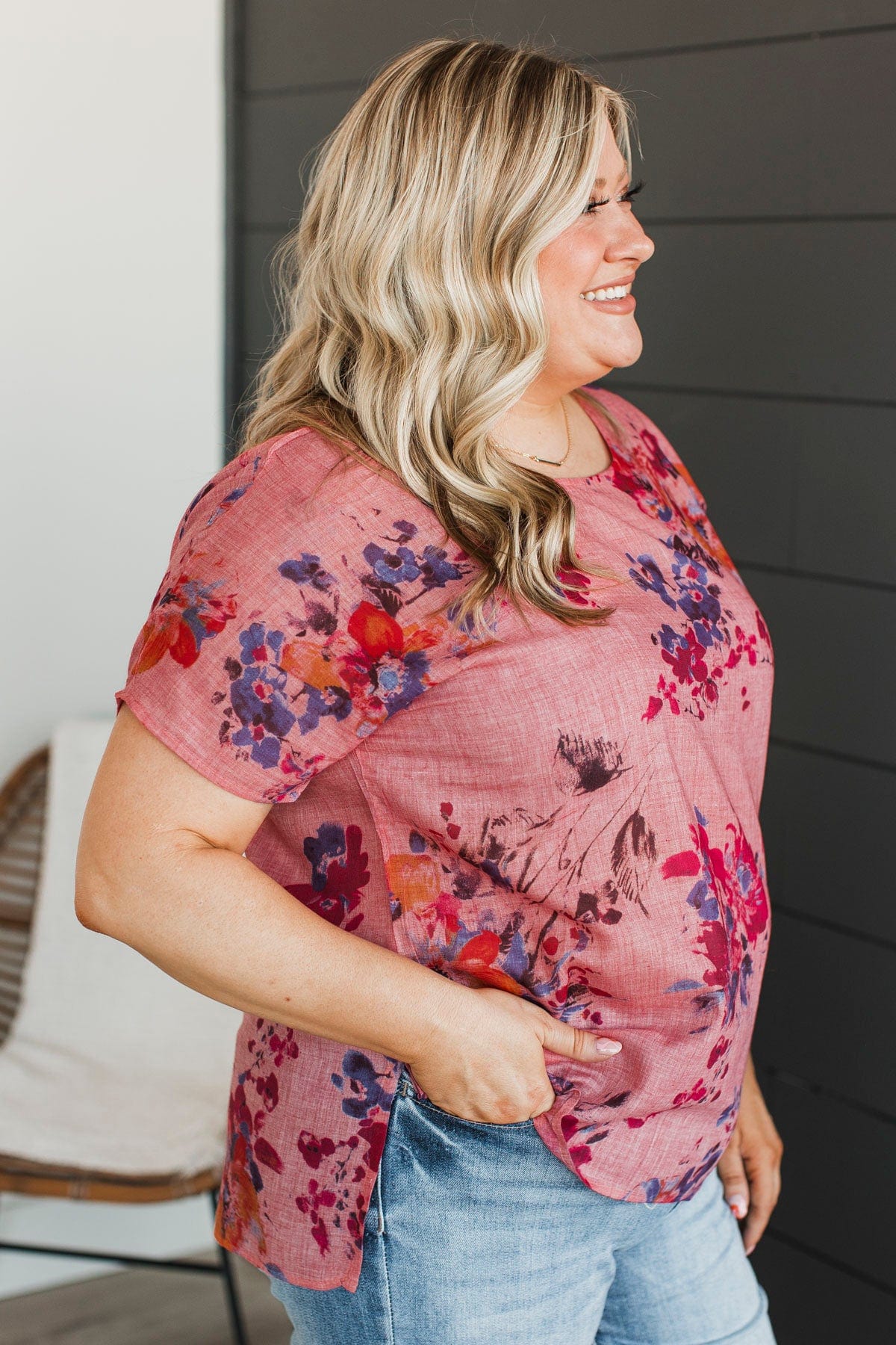 Dazzling Dreams Floral Top- Dusty Pink - Image 6