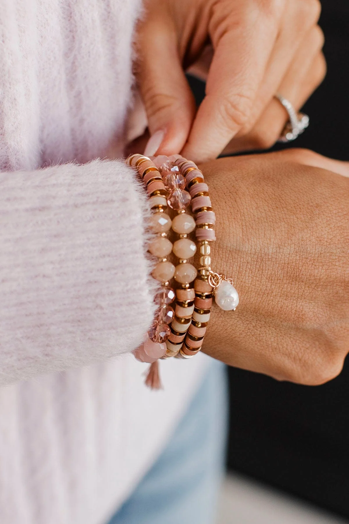 Dazzling Style Bracelet Set- Blush