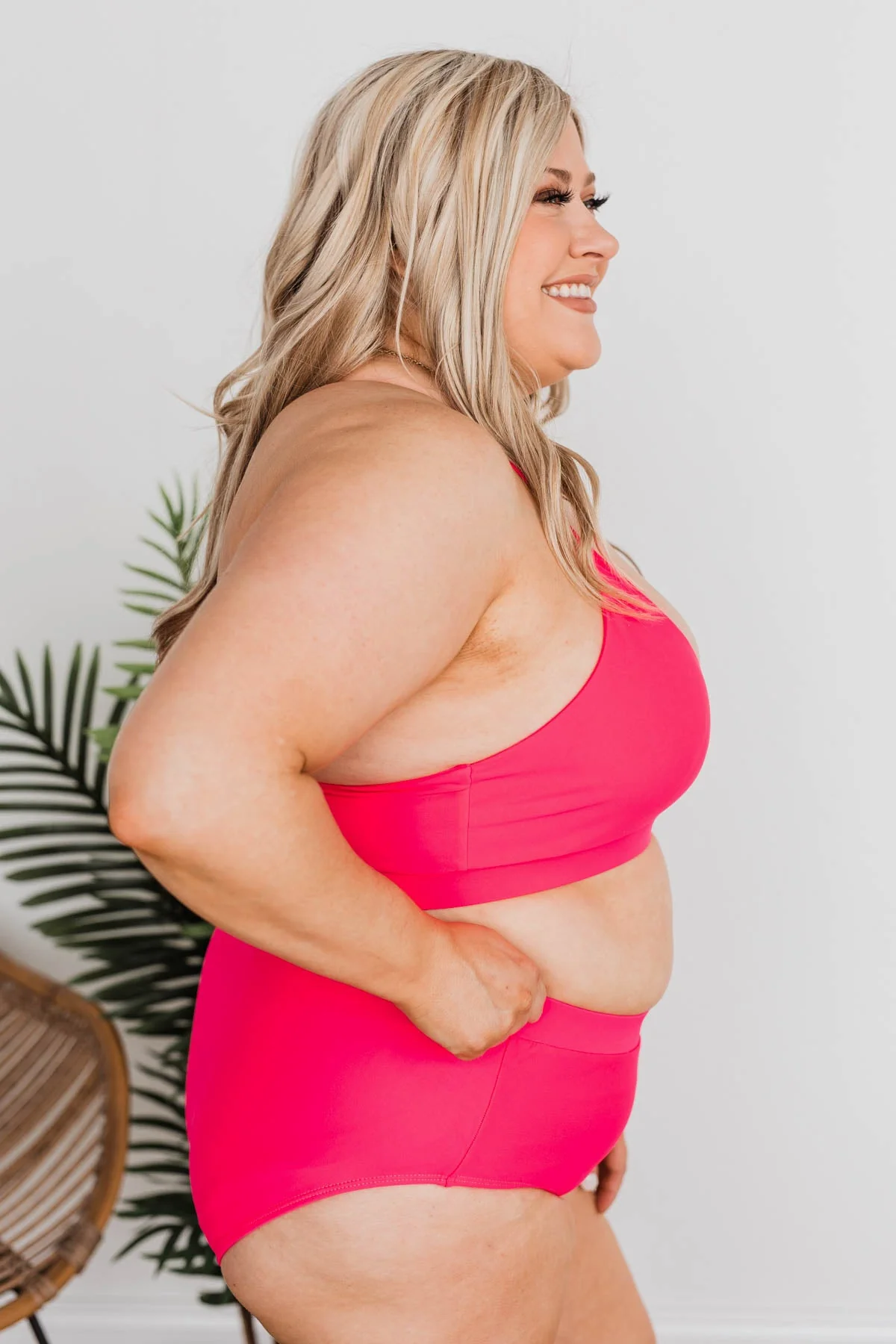 Dear Beach Triangle Bikini Top- Pink - Image 13