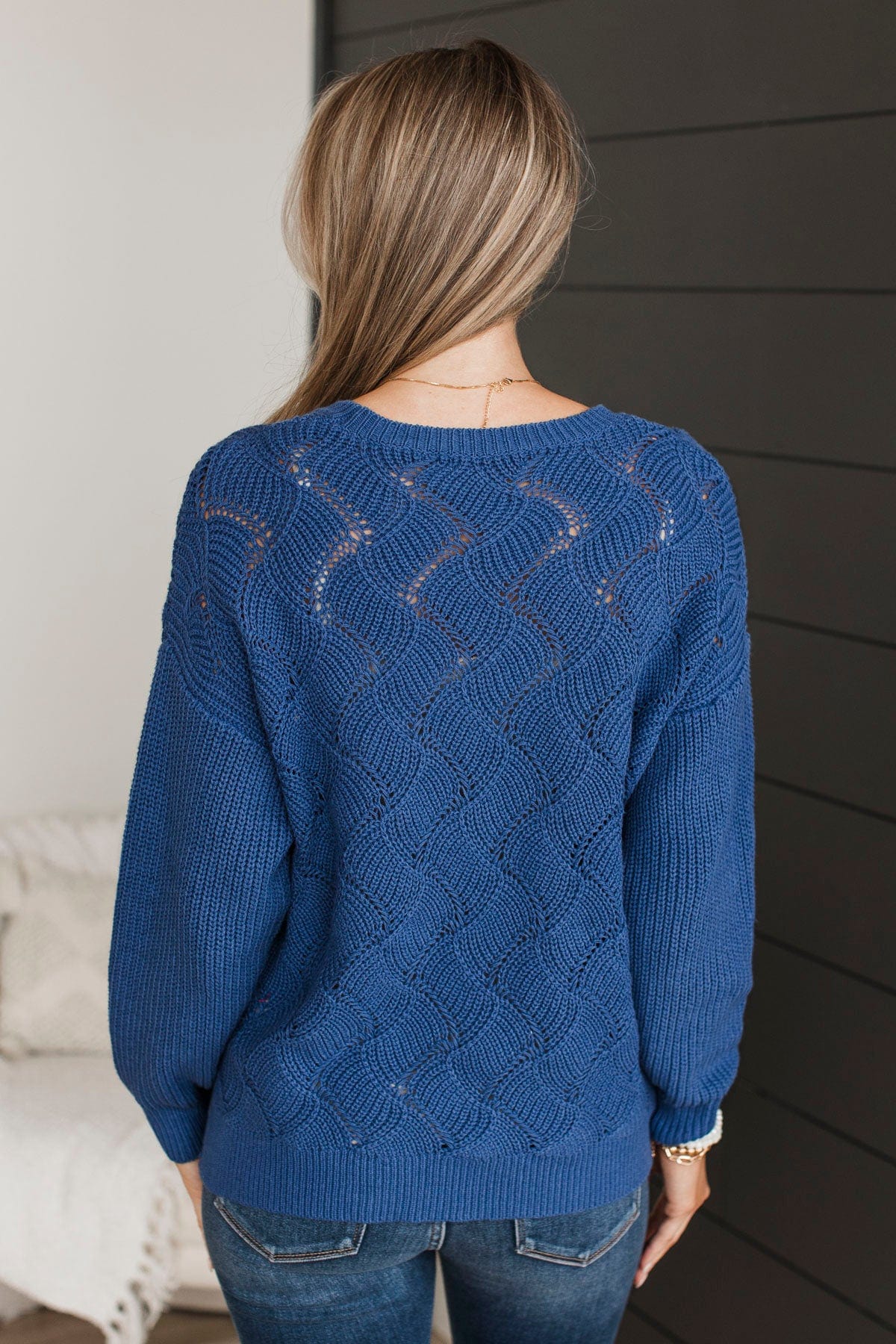 Dear To Me Knit Sweater- Royal Blue - Image 7