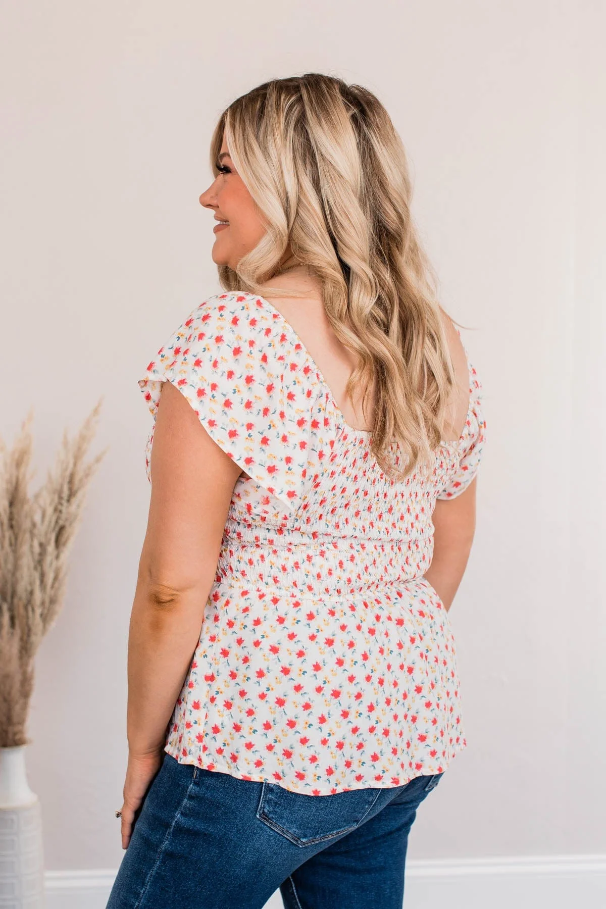 Dearest Rose Off-The-Shoulder Blouse- Ivory - Image 6