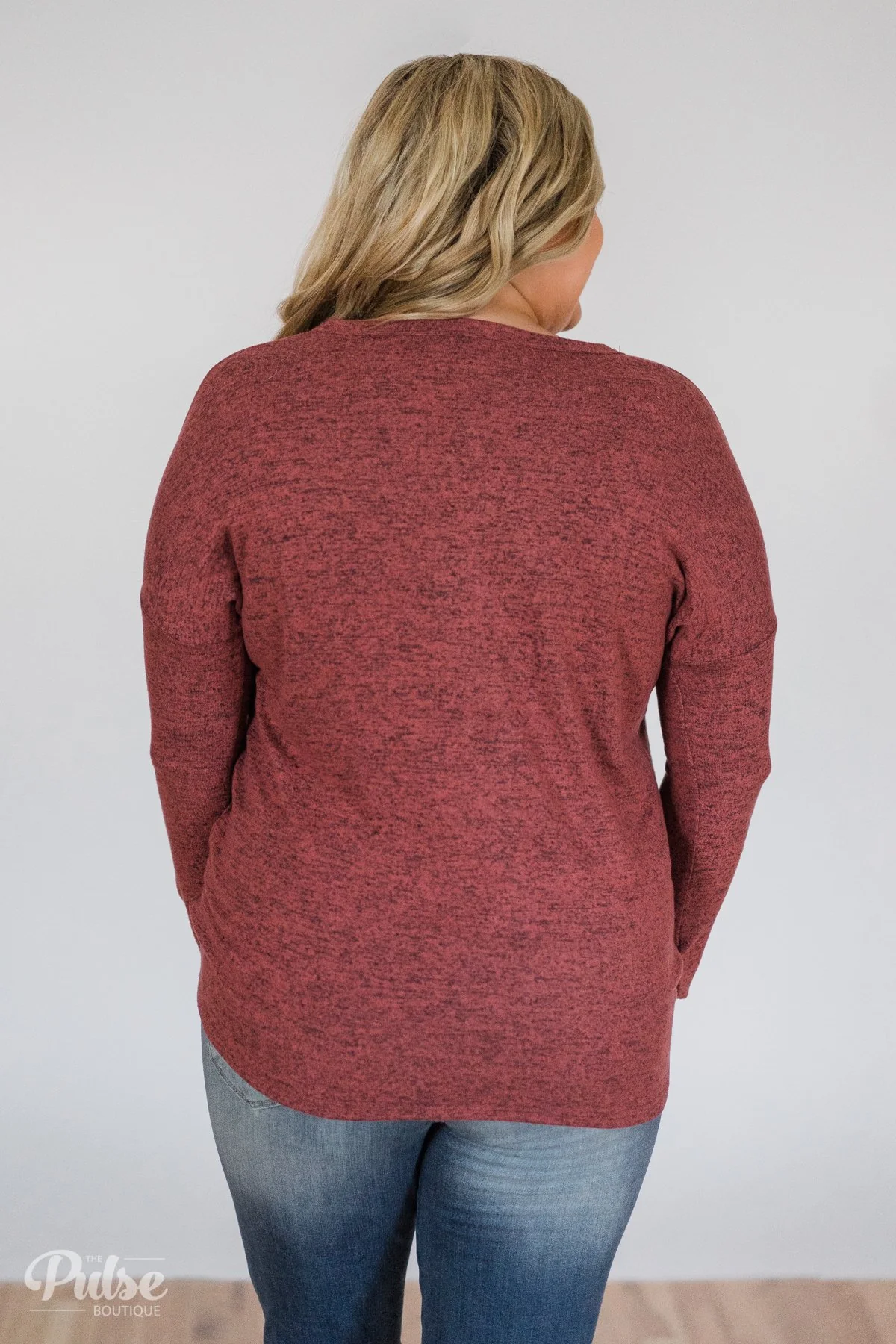 Dearly Loved Button Down Top- Dusty Maroon - Image 10