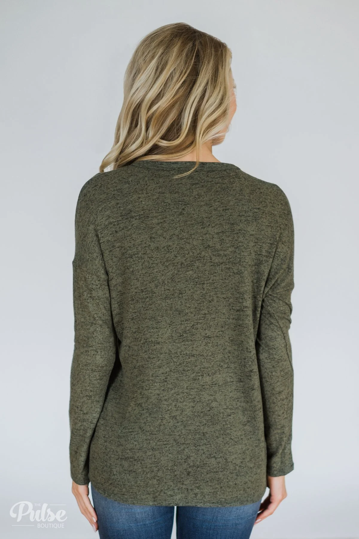 Dearly Loved Button Down Top- Olive - Image 9