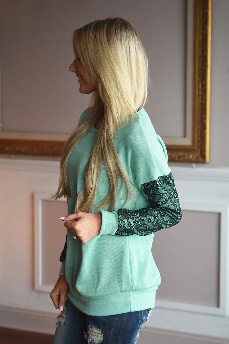 Decked in Lace Top ~ Mint - Image 5