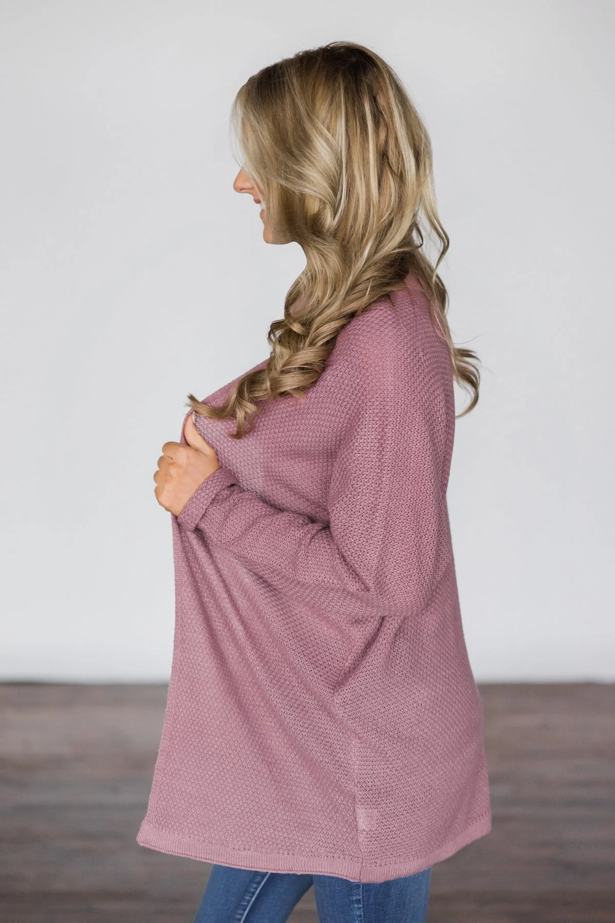 Deep Lilac Knit Cardigan - Image 4