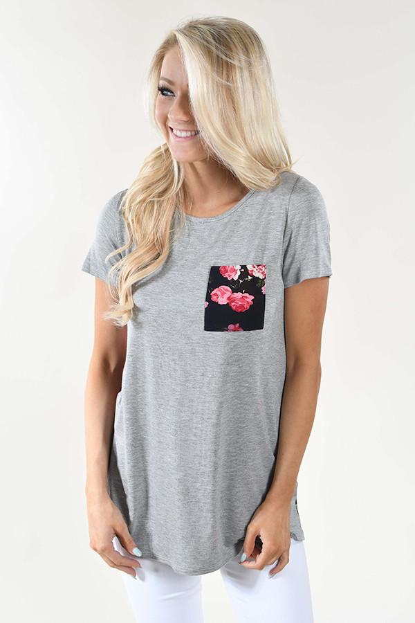Deep Navy Floral Pocket Top - Image 4