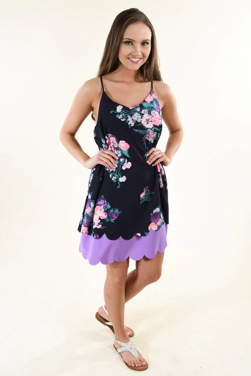 Deep Purple Floral Dress