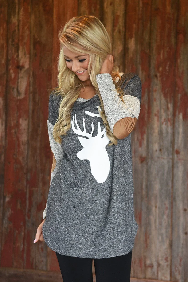 Deer Elbow Patch Top - Image 3
