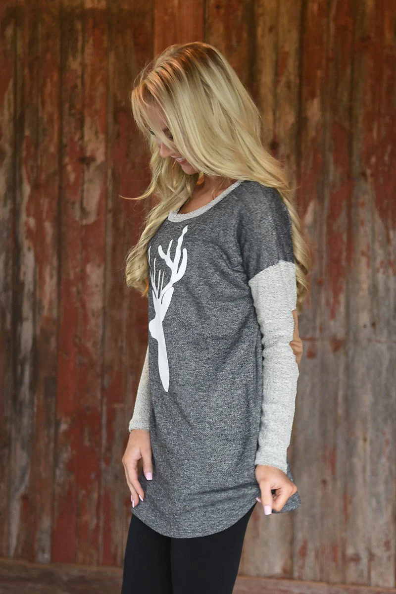 Deer Elbow Patch Top - Image 4