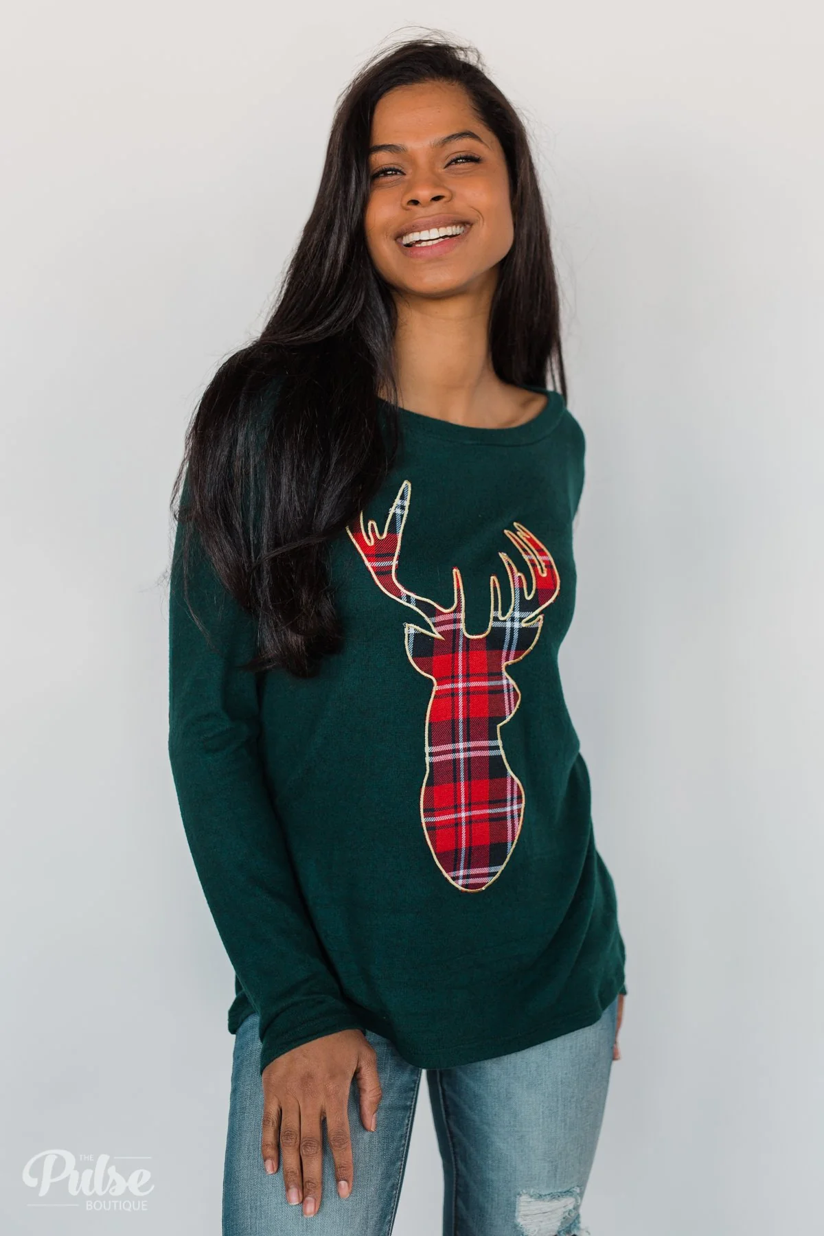 'Tis the Season Deer Print Long Sleeve Top - Image 17