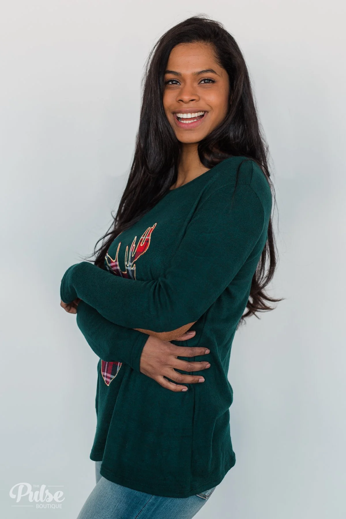 'Tis the Season Deer Print Long Sleeve Top - Image 18