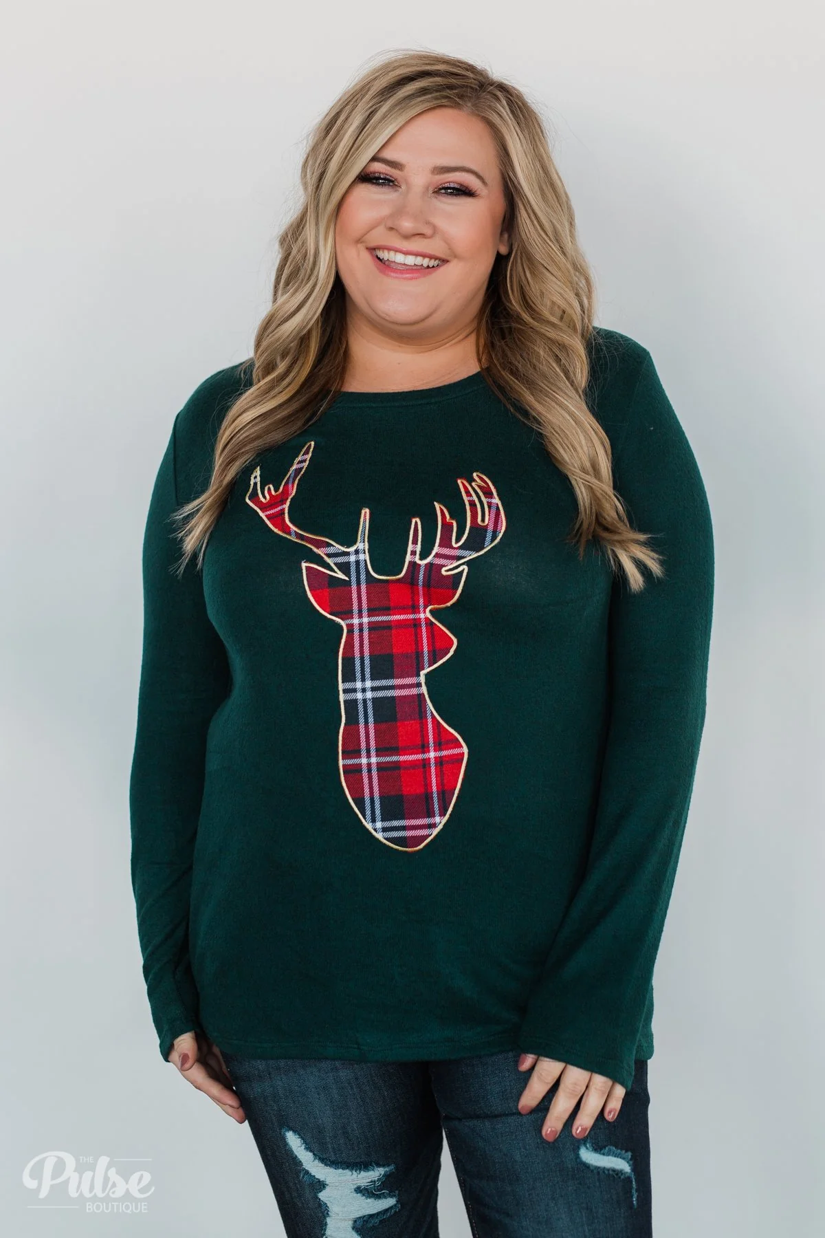 'Tis the Season Deer Print Long Sleeve Top - Image 5