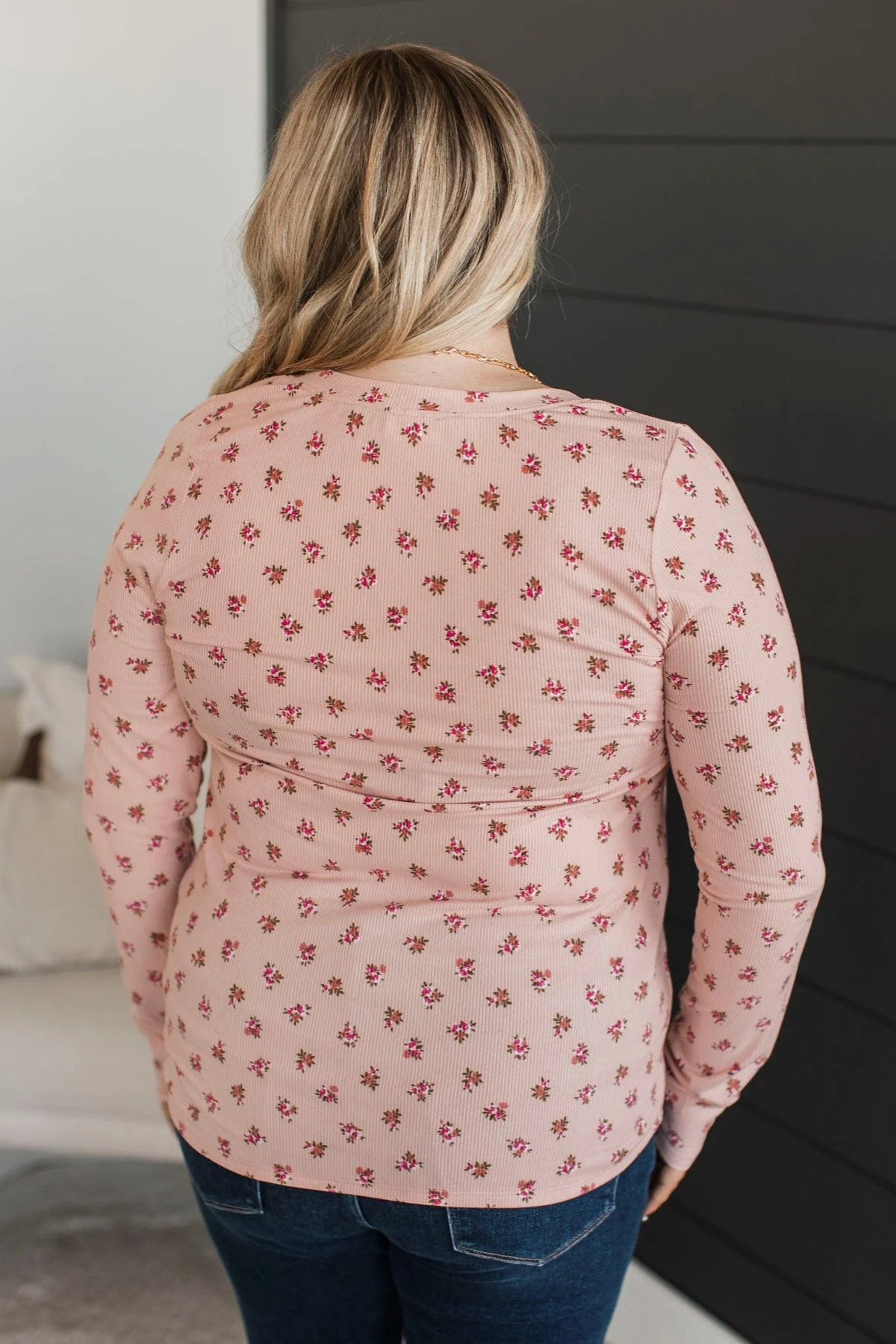 Definitely A Dreamer Floral Top- Blush - Image 7