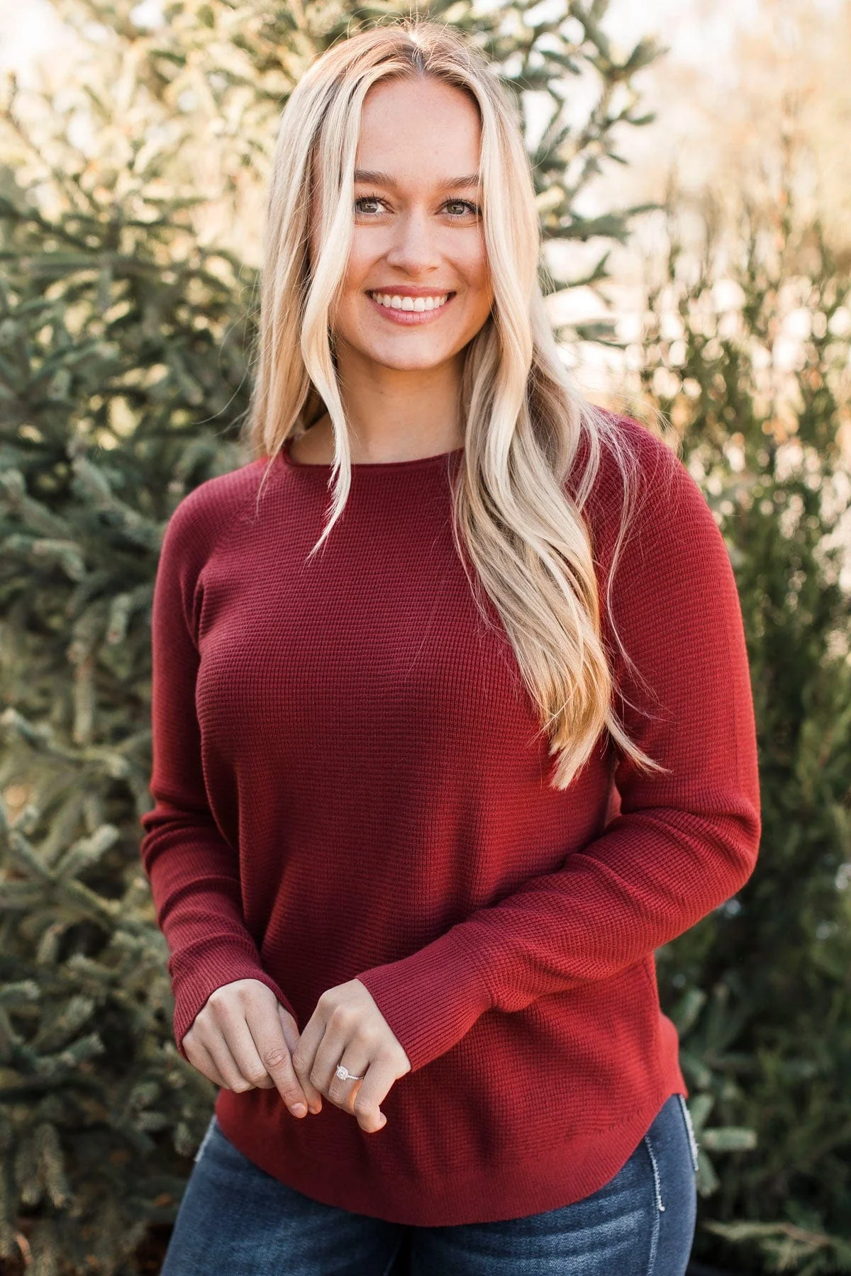 Definitely The Cutest Knit Sweater- Dark Red - Image 2