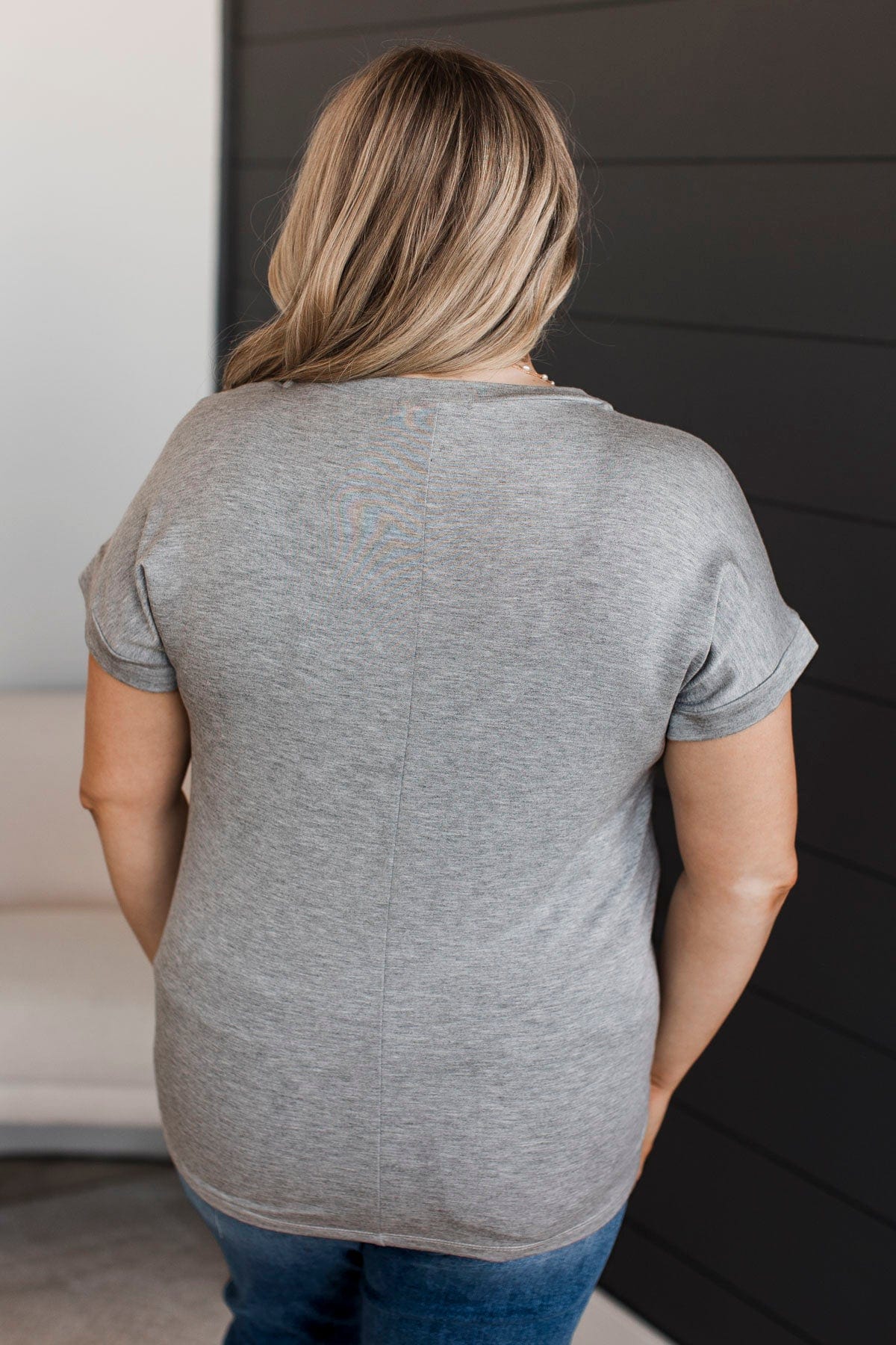 Definition Of Beautiful Color Block Top- Ivory & Grey - Image 7