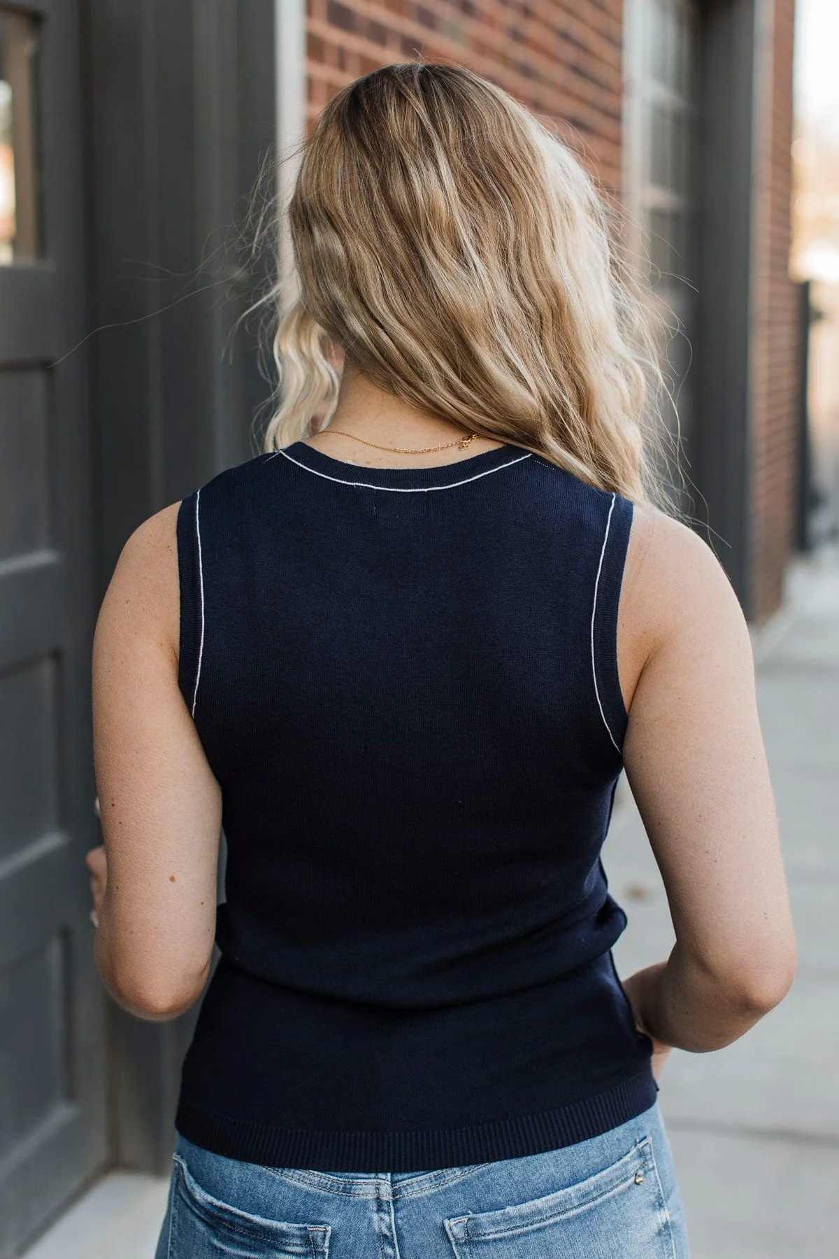 Delightful Love Knit Tank Top- Dark Navy - Image 8