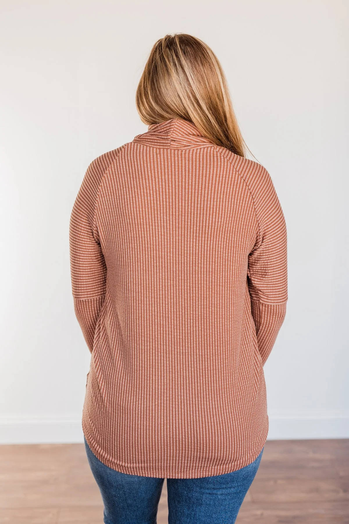 Delightfully Divine Cowl Neck Top- Rust - Image 14
