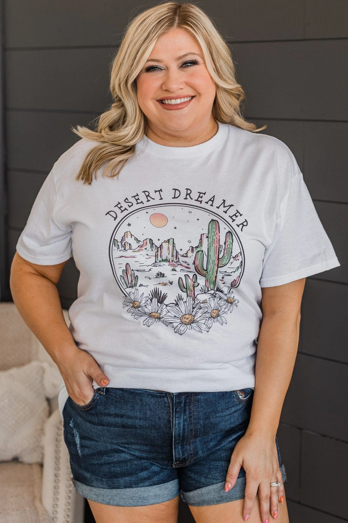 "Desert Dreamer" Graphic Tee- White - Image 2