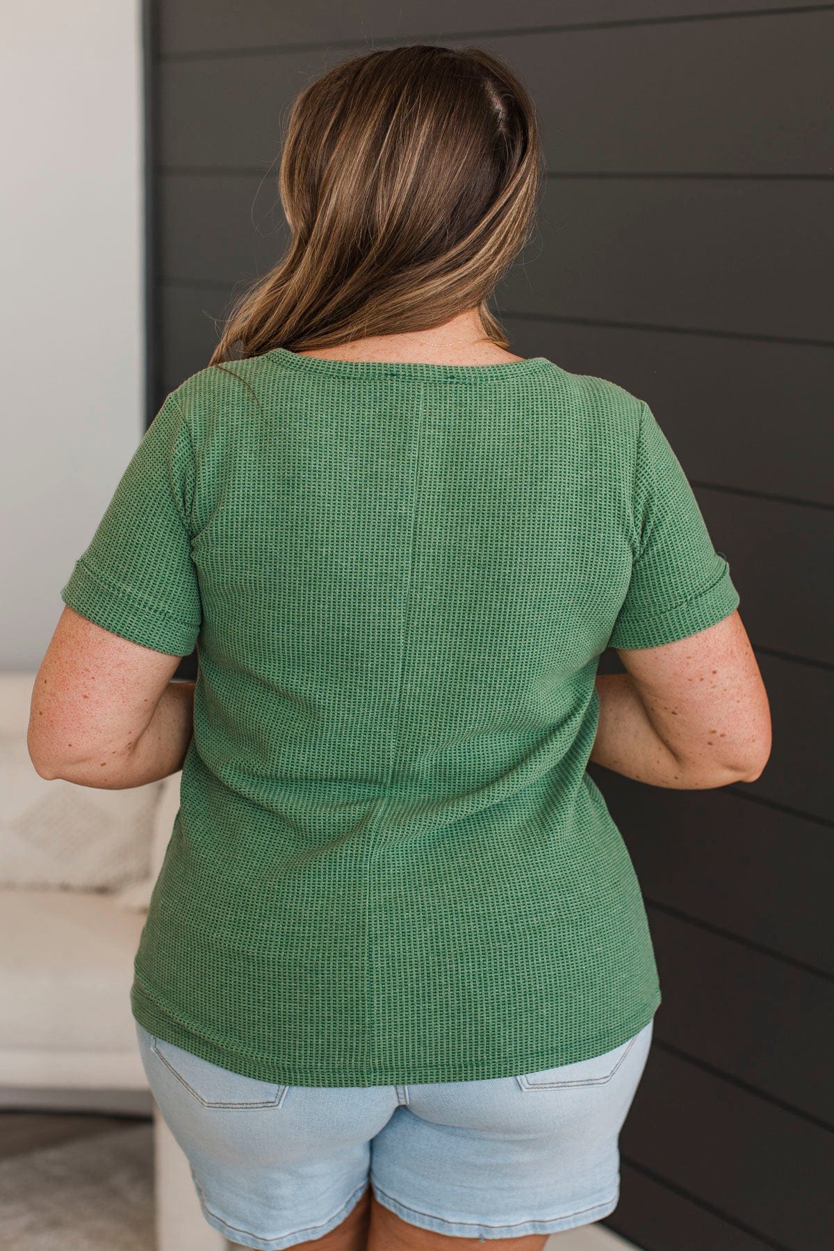 Deserve The World V-Neck Top- Fern Green - Image 8