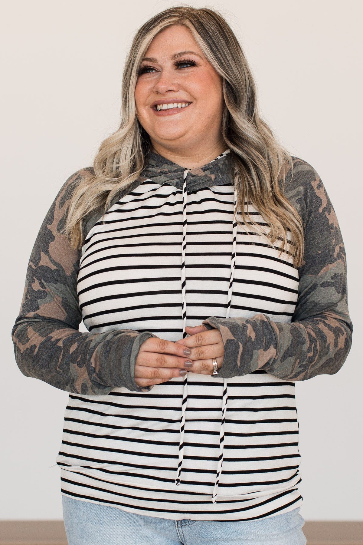 Destination Unknown Hooded Top- Ivory & Camo - Image 3