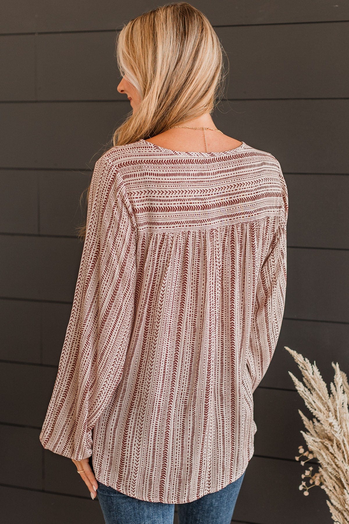 Destined For Success Blouse- Ivory & Rust - Image 7