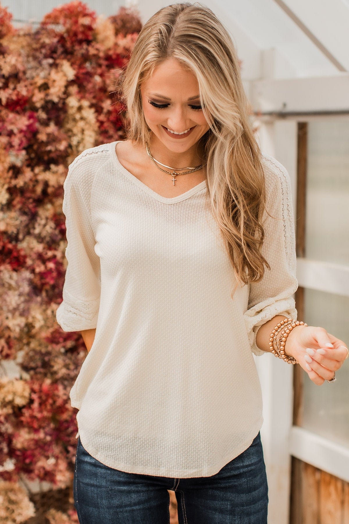 Destined To Charm Knit Top- Cream - Image 2