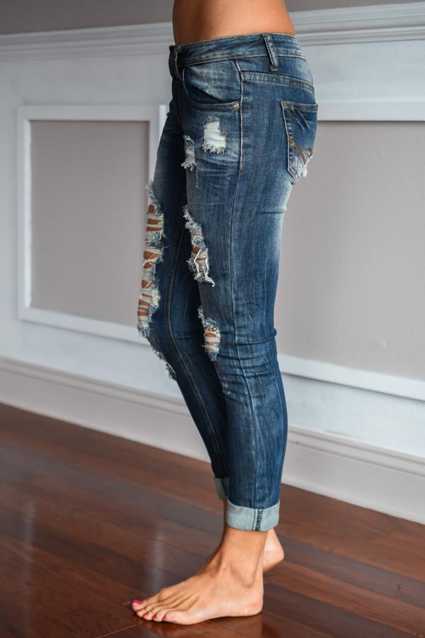 Destiny Wash Crop Denim Jeans - Image 2