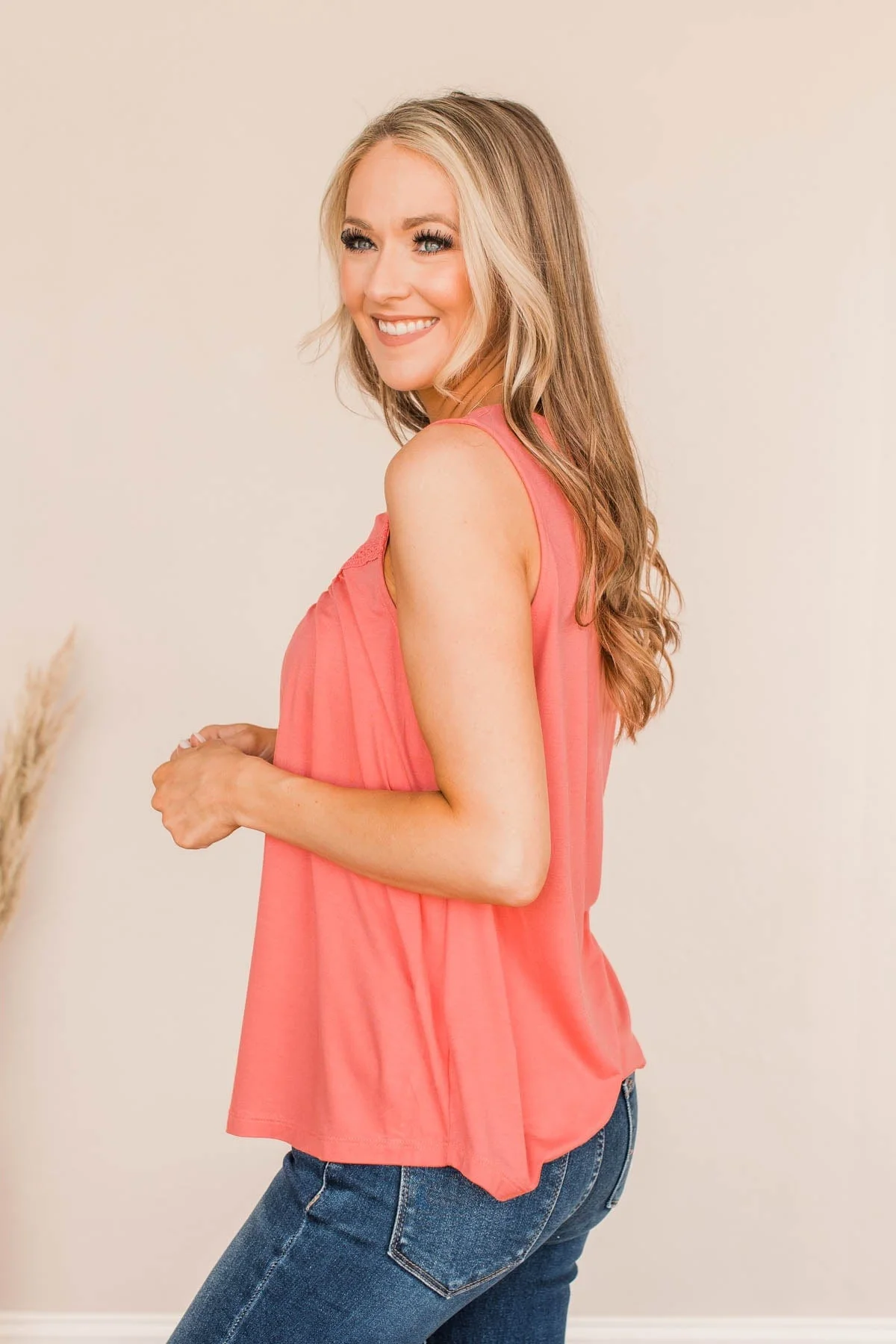 Devoted Darling Knit Tank Top- Coral - Image 6