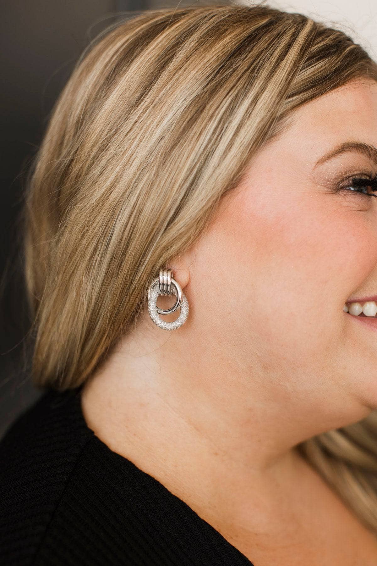 Devoted To Fashion Drop Earrings- Silver