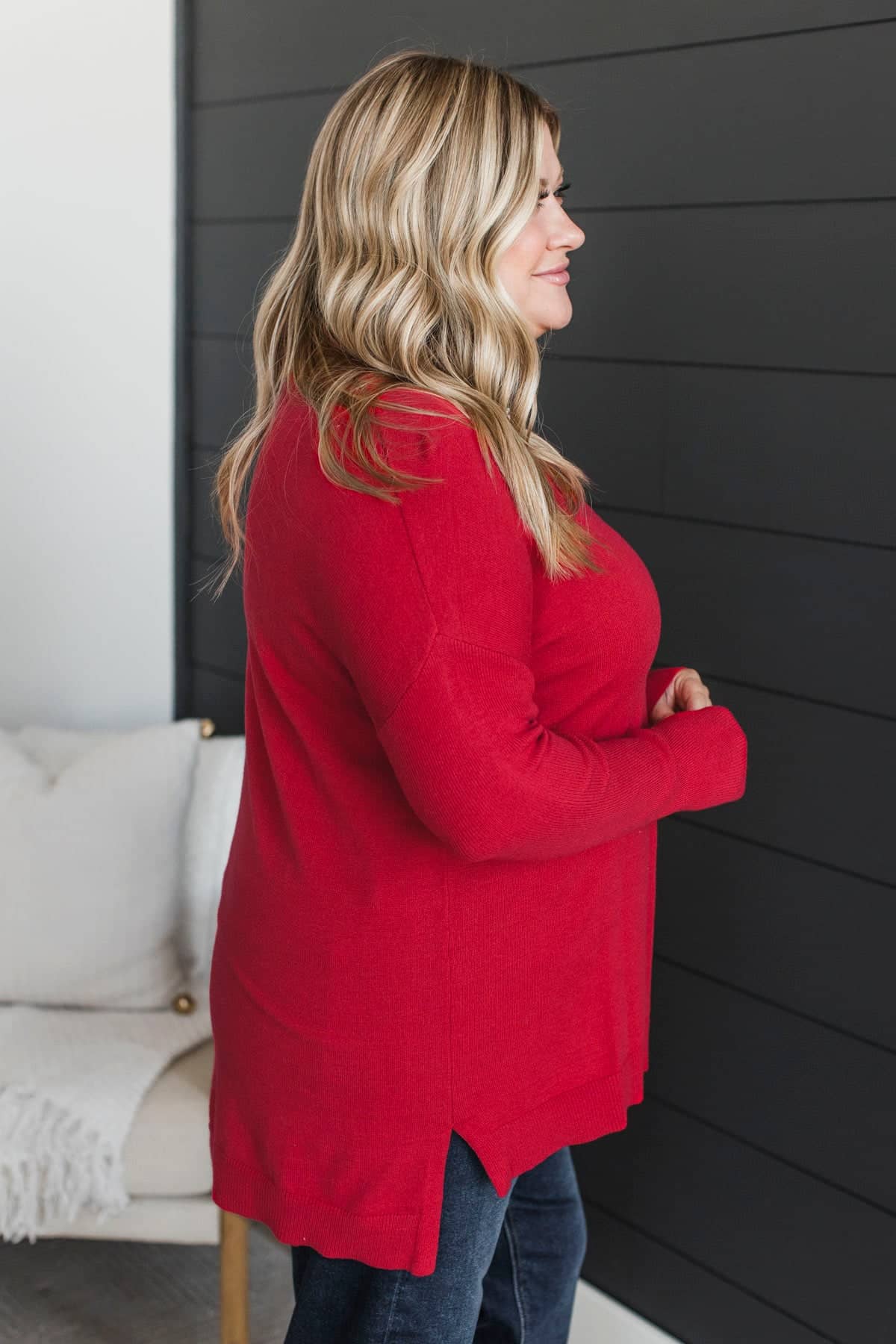 Devoted To Us Turtleneck Tunic Sweater- Red - Image 6