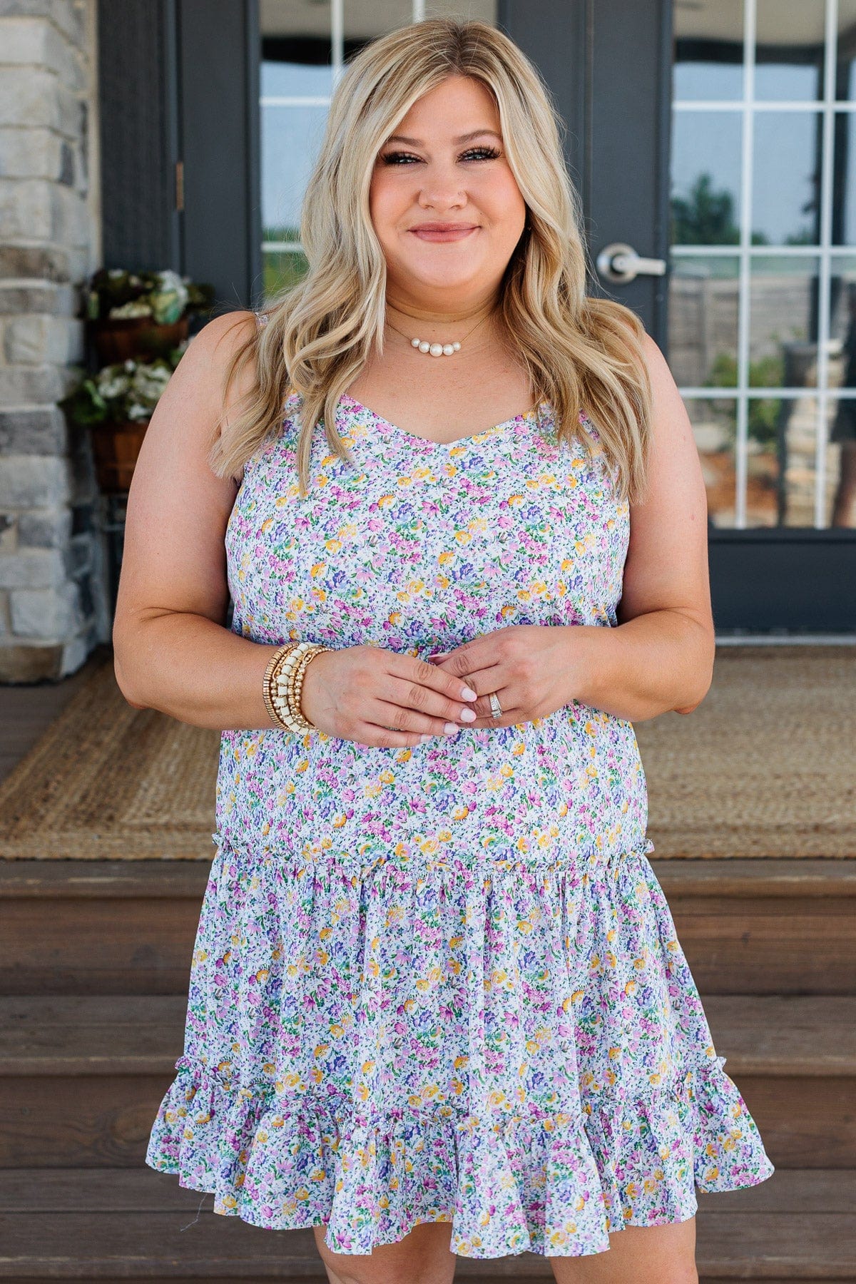 Devoted To You Floral Dress- Blue - Image 2