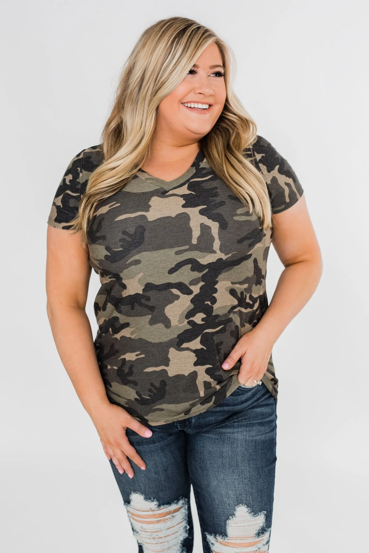 Discover Yourself Short Sleeve Top- Camo - Image 2