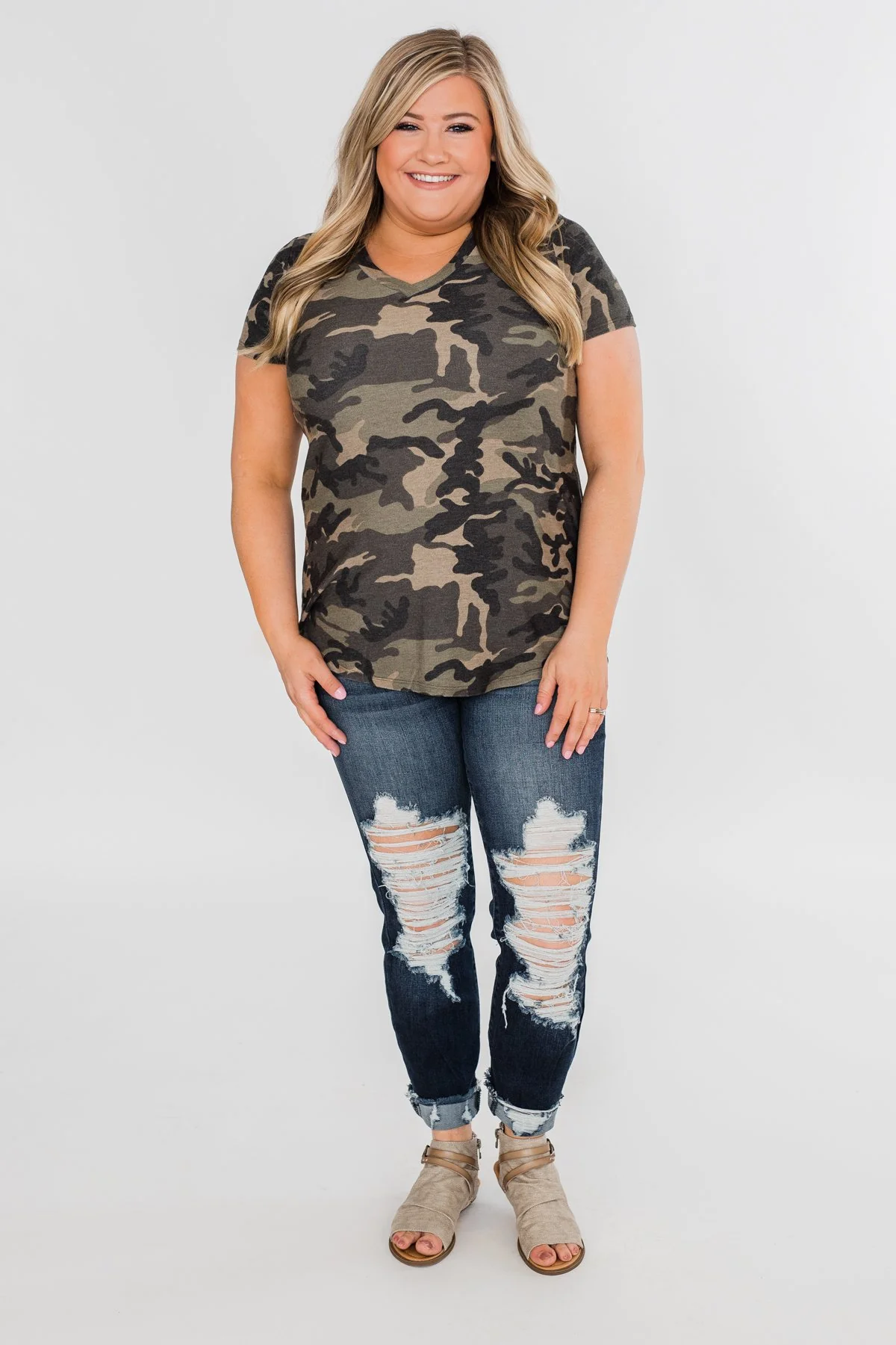 Discover Yourself Short Sleeve Top- Camo - Image 4