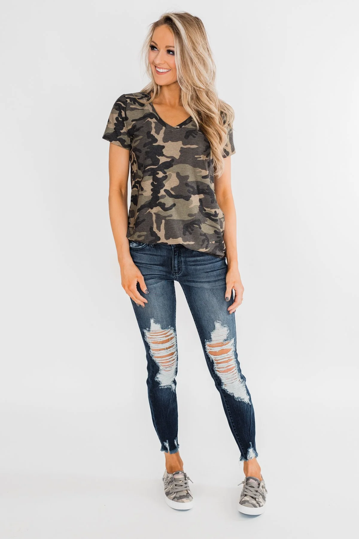 Discover Yourself Short Sleeve Top- Camo - Image 5