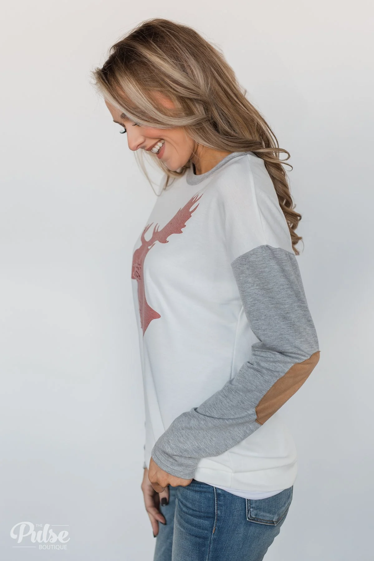 Distressed Deer Elbow Patch Top - Image 11