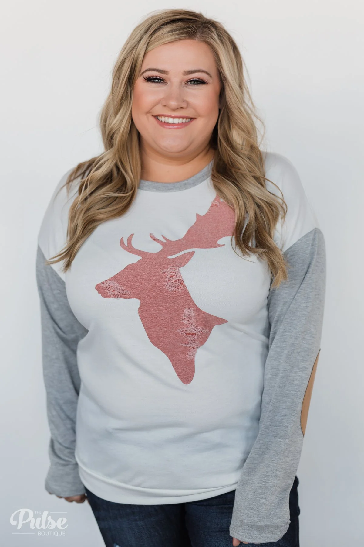 Distressed Deer Elbow Patch Top - Image 13
