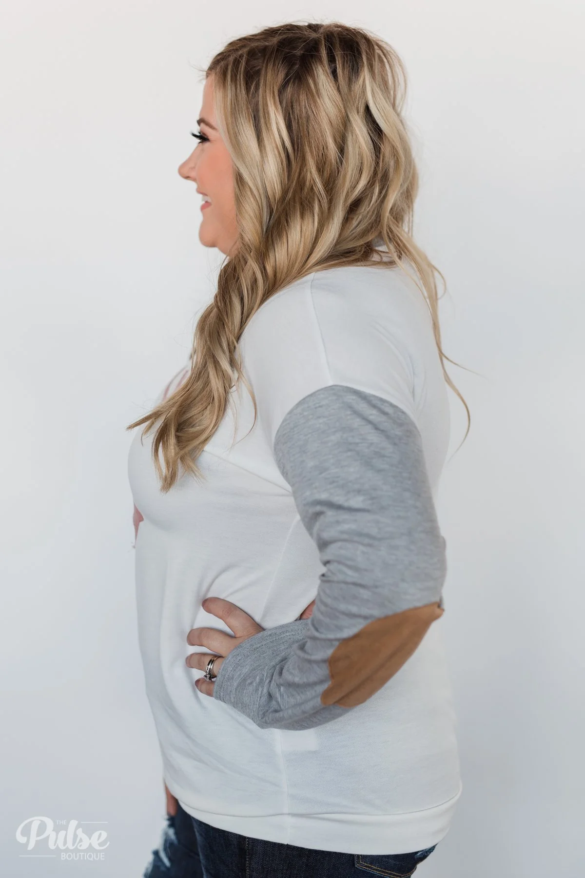 Distressed Deer Elbow Patch Top - Image 17