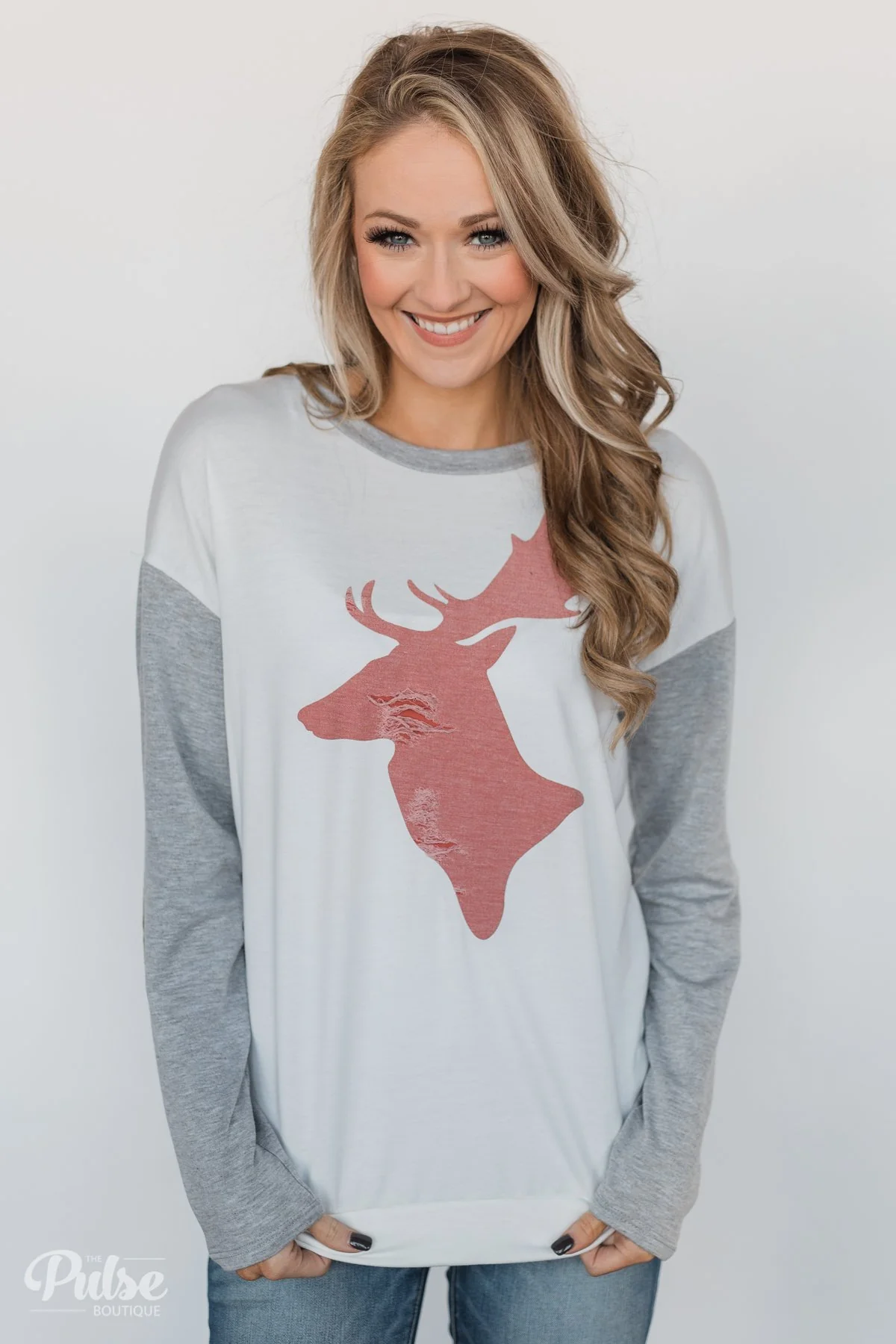 Distressed Deer Elbow Patch Top - Image 8