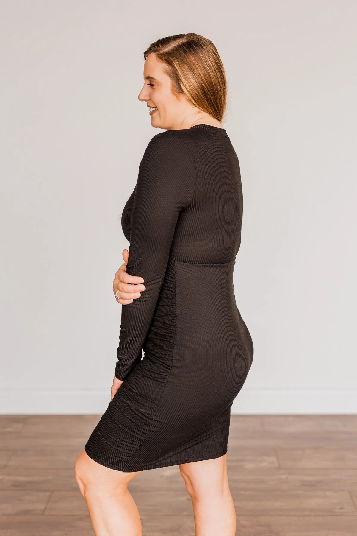 Divine Life Long Sleeve Dress- Black - Image 11