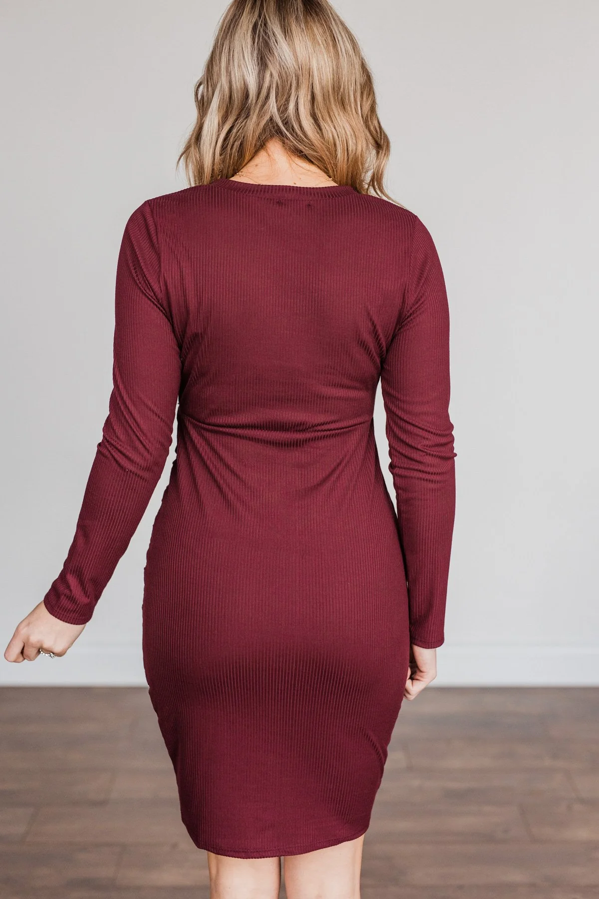 Divine Life Long Sleeve Dress- Wine - Image 10