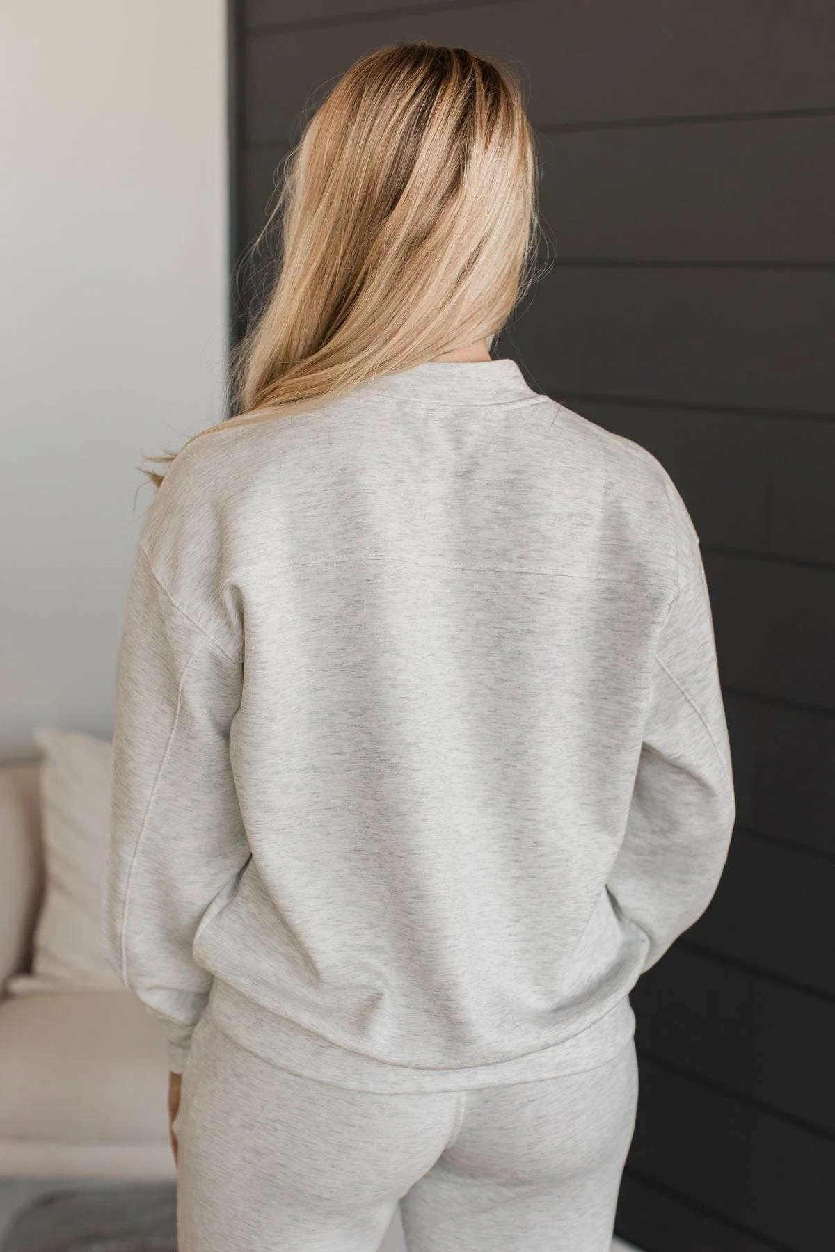 Do It Your Way Pullover Top- Light Heather Grey - Image 8