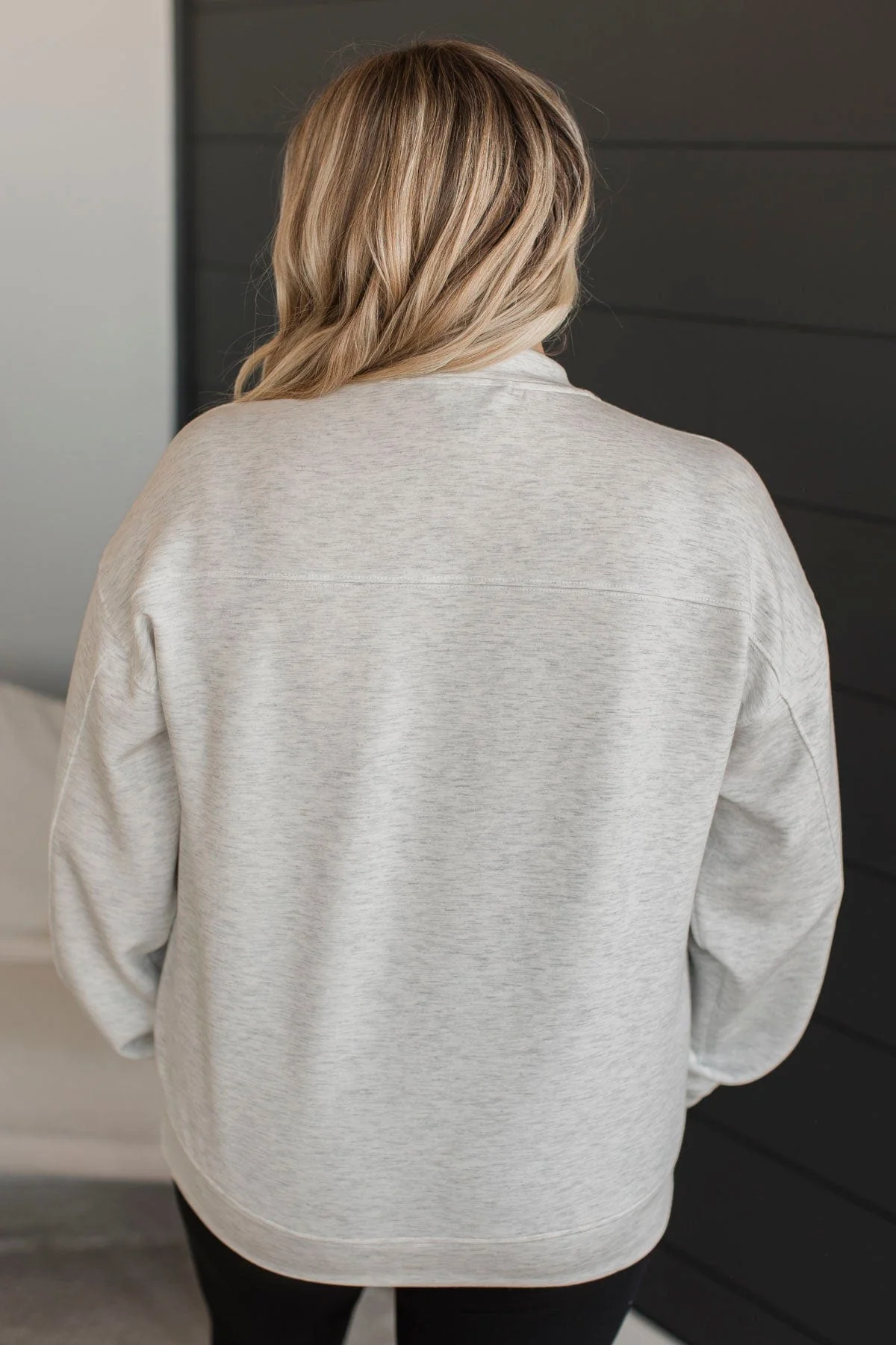 Do It Your Way Pullover Top- Light Heather Grey - Image 9