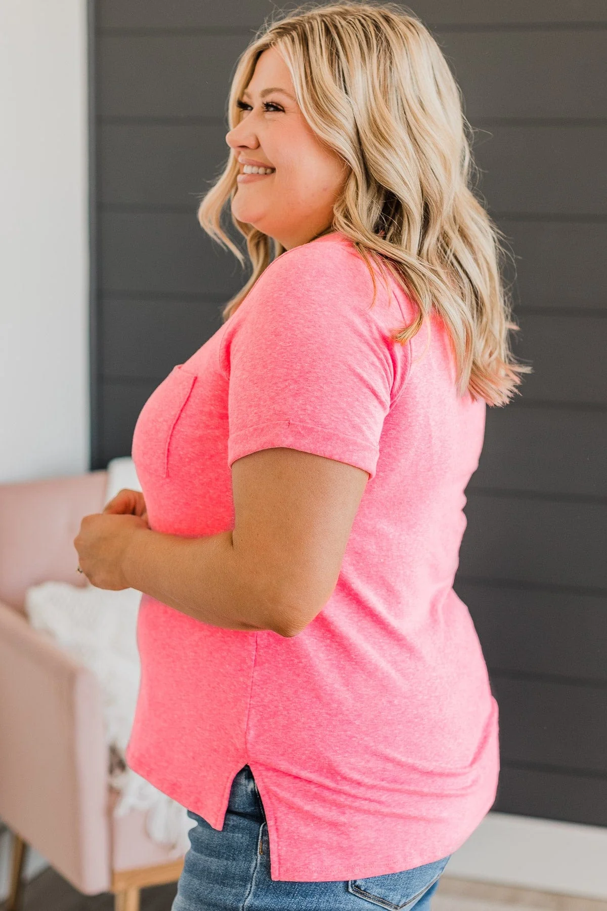 Do My Own Thing Knit Top- Neon Pink - Image 6