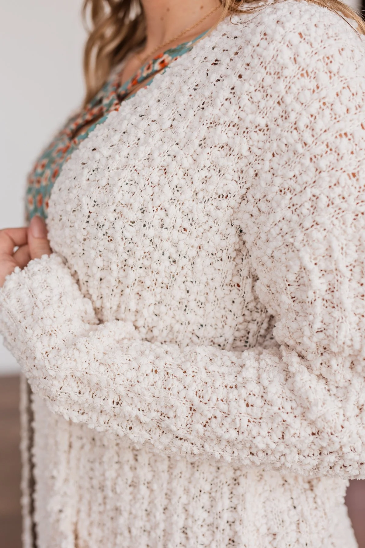 Do What I Want Plush Knit Cardigan- Ivory - Image 12