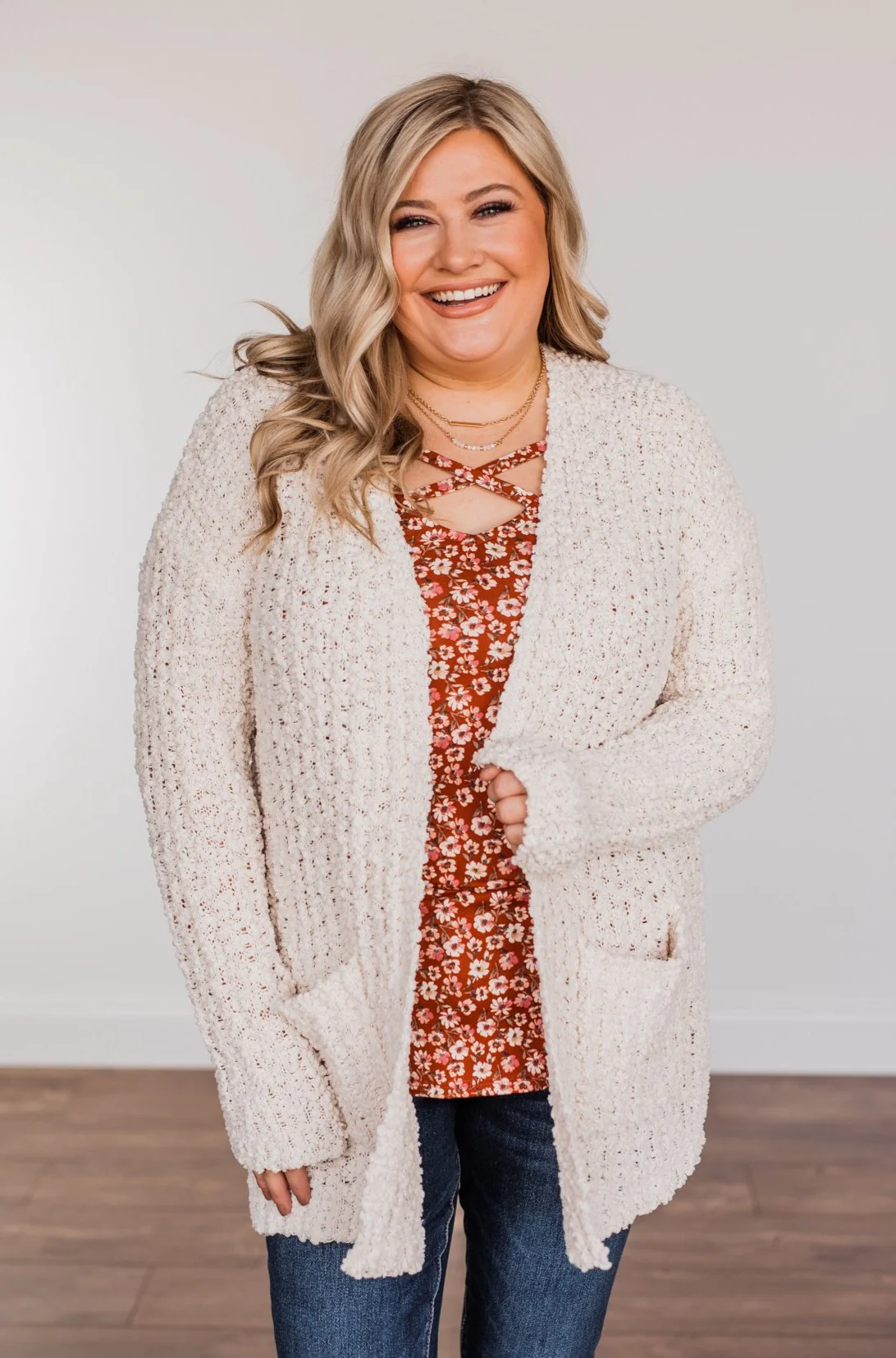 Do What I Want Plush Knit Cardigan- Ivory - Image 2