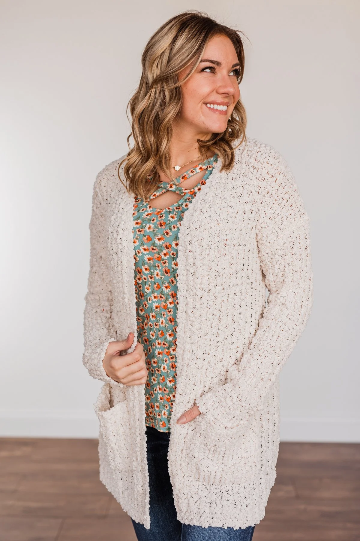Do What I Want Plush Knit Cardigan- Ivory - Image 4