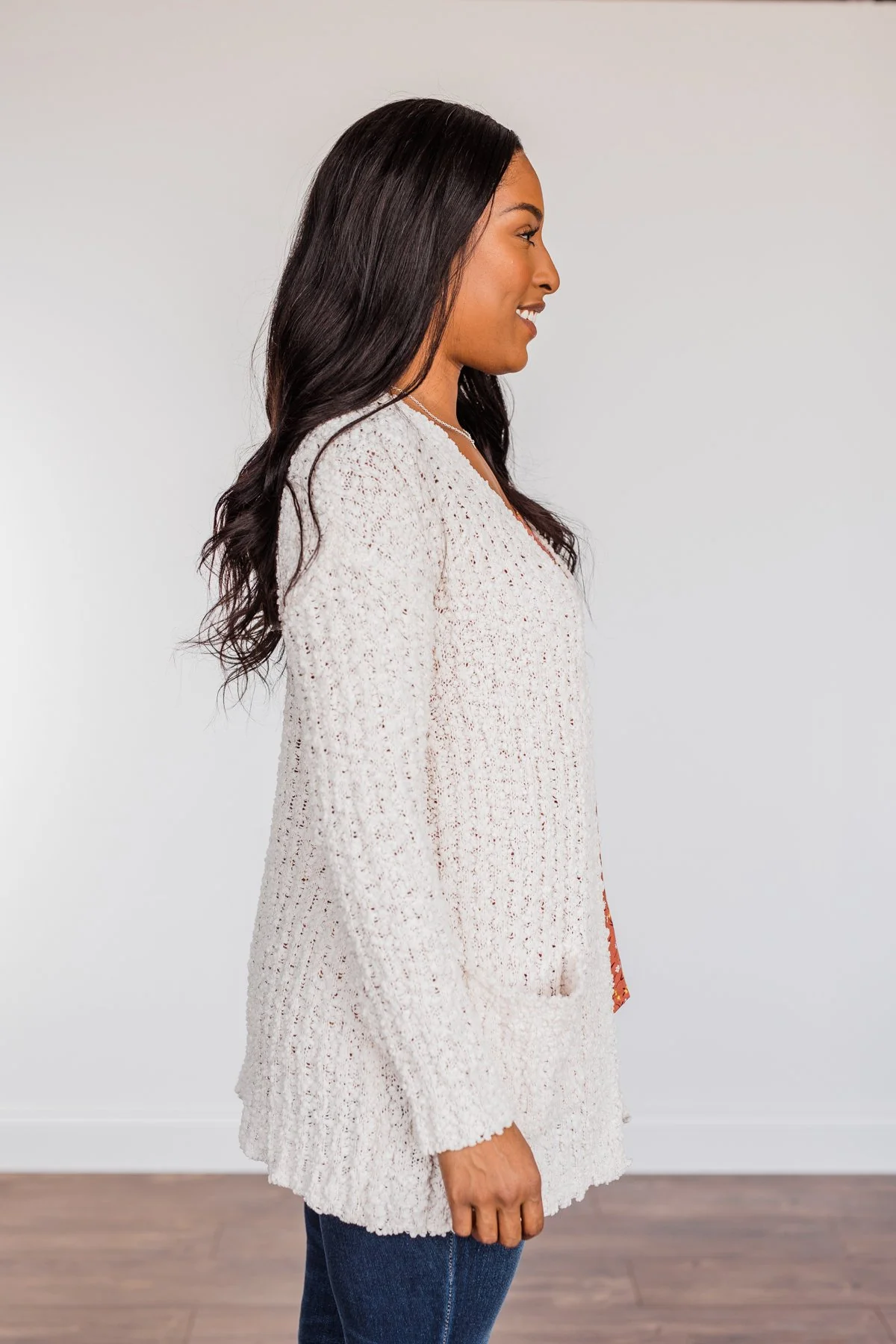 Do What I Want Plush Knit Cardigan- Ivory - Image 9