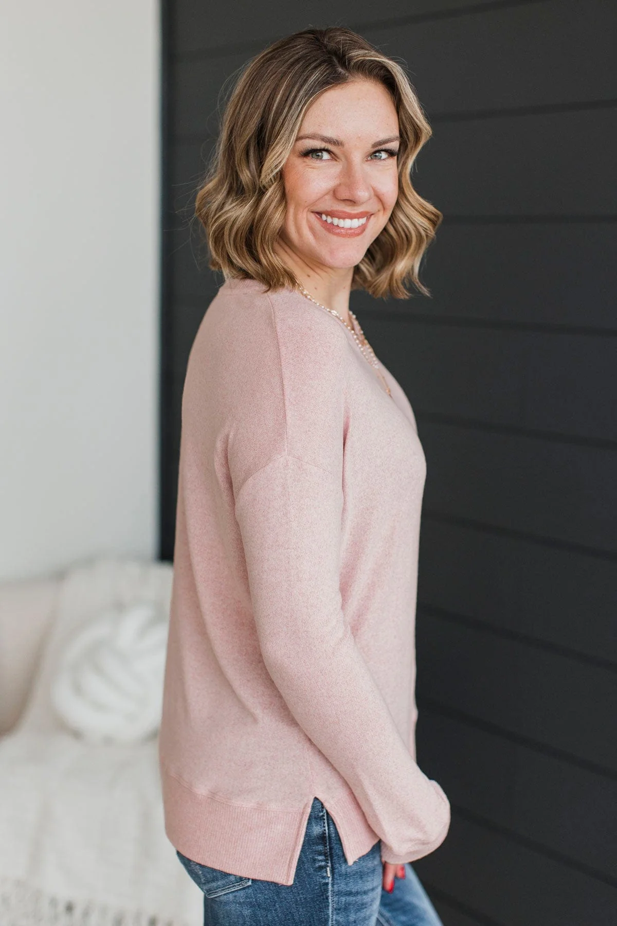 Do What You Love Knit Top- Blush - Image 6