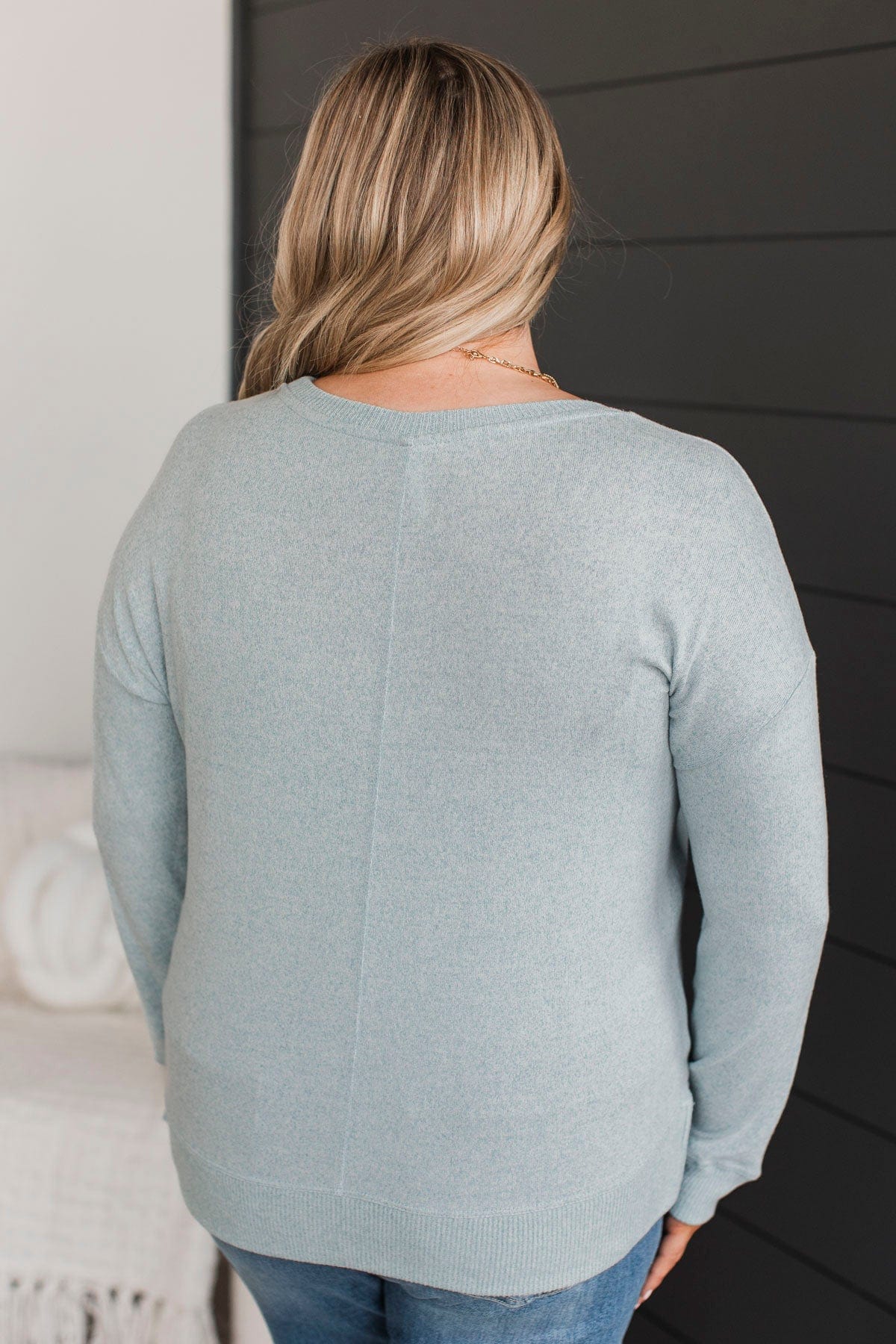 Do What You Love Knit Top- Dusty Aqua - Image 7