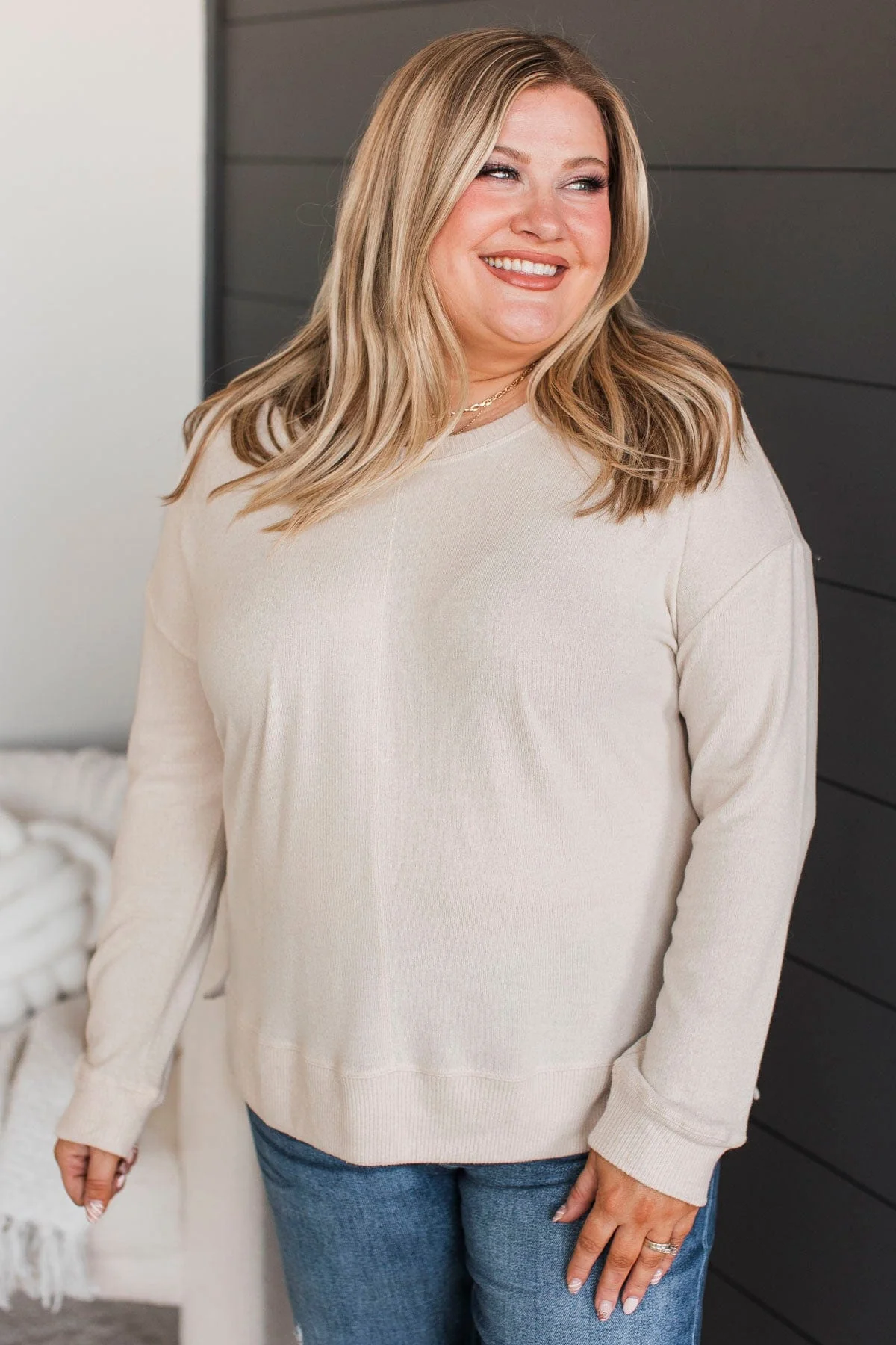 Do What You Love Knit Top- Oatmeal - Image 3